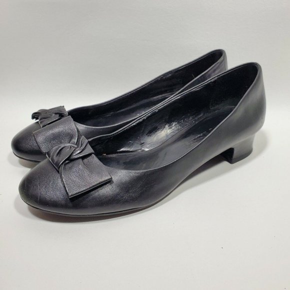 Franco Sarto Shoes - Franco Sarto L-Amigo Womens Sz 8 M Black Leather Closed Toe 2.25" Heels Preowned